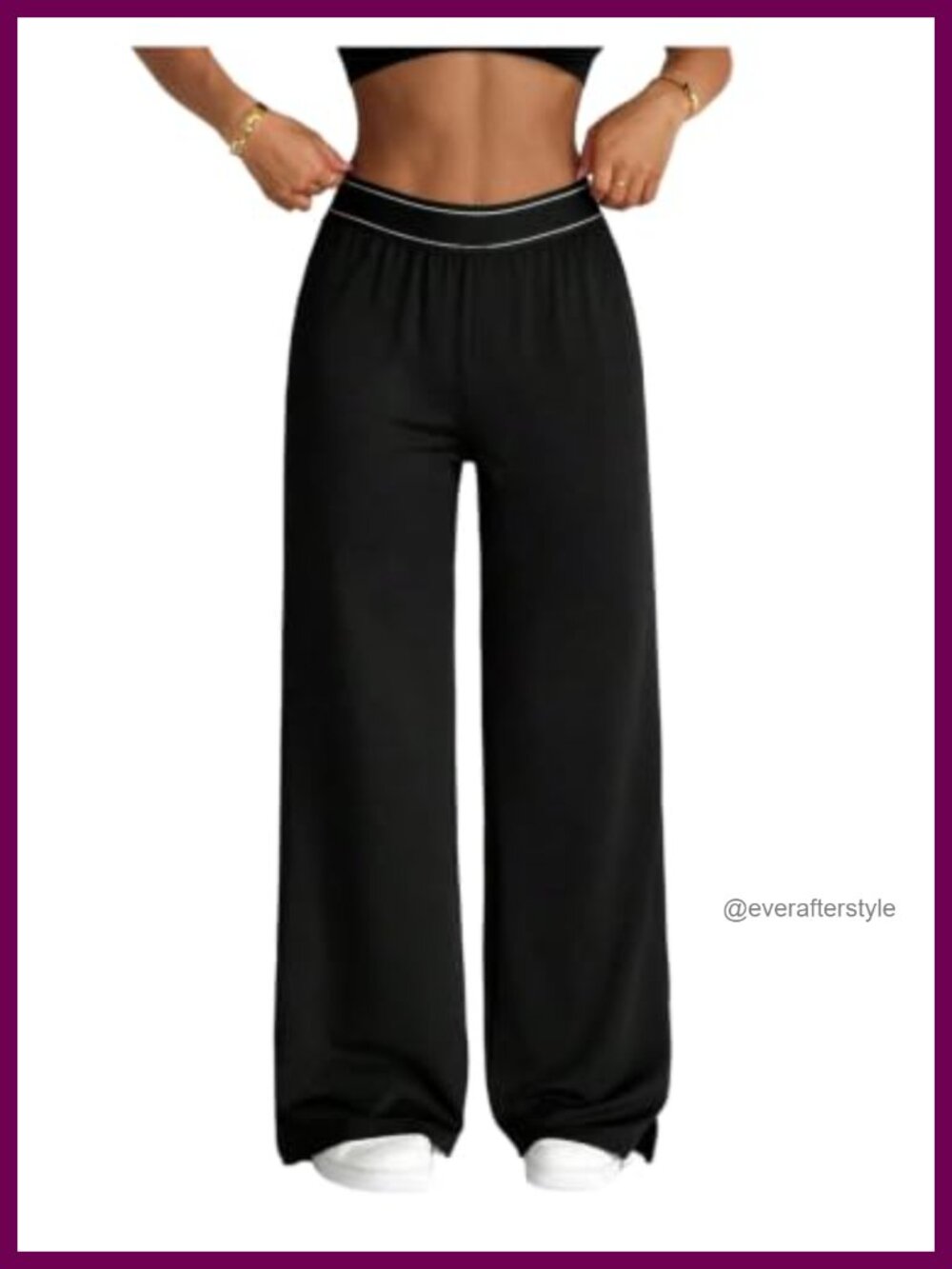 Women's High Waist Wide Leg Split Hem Yoga Pants Athletic